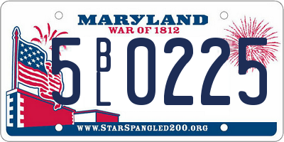 MD license plate 5BL0225