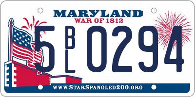 MD license plate 5BL0294