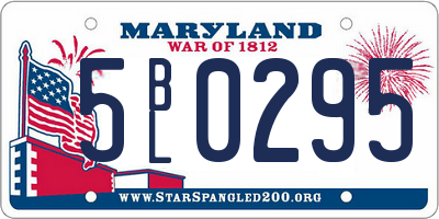 MD license plate 5BL0295