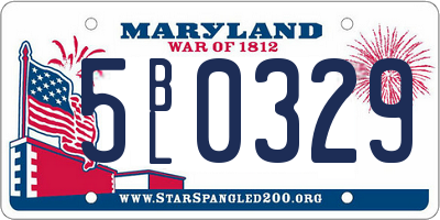 MD license plate 5BL0329