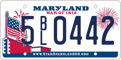 MD license plate 5BL0442