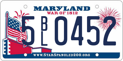 MD license plate 5BL0452