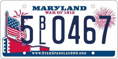 MD license plate 5BL0467