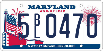 MD license plate 5BL0470