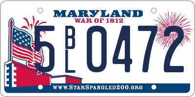 MD license plate 5BL0472