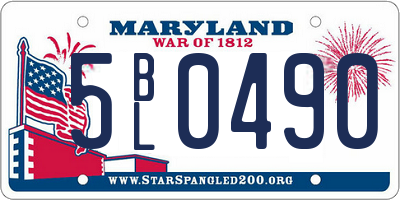 MD license plate 5BL0490