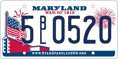 MD license plate 5BL0520