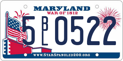 MD license plate 5BL0522