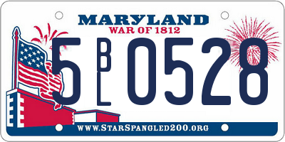 MD license plate 5BL0528