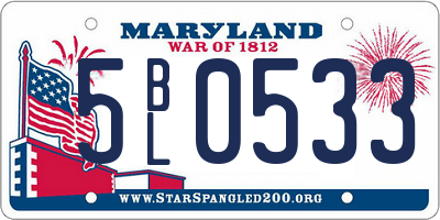 MD license plate 5BL0533