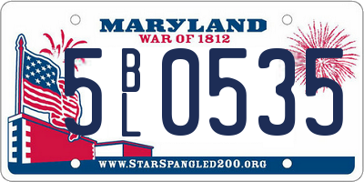 MD license plate 5BL0535