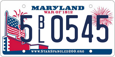 MD license plate 5BL0545