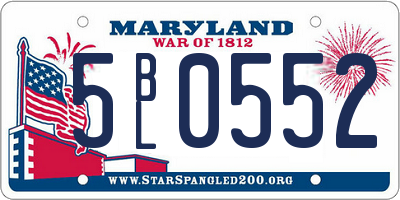 MD license plate 5BL0552