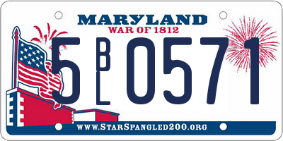 MD license plate 5BL0571