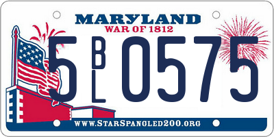 MD license plate 5BL0575