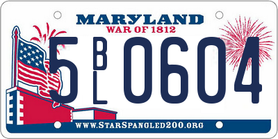 MD license plate 5BL0604
