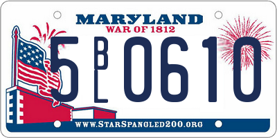 MD license plate 5BL0610