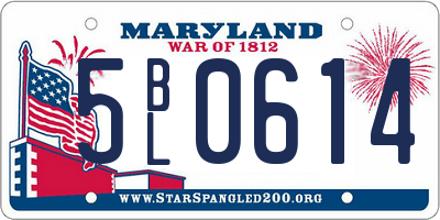 MD license plate 5BL0614