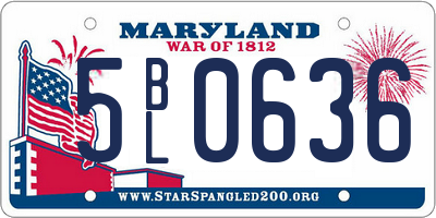 MD license plate 5BL0636