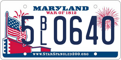MD license plate 5BL0640