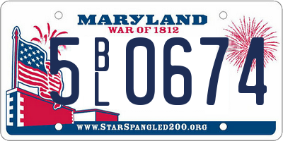 MD license plate 5BL0674