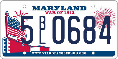 MD license plate 5BL0684