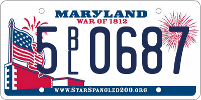 MD license plate 5BL0687