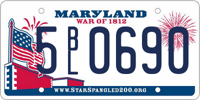 MD license plate 5BL0690