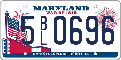 MD license plate 5BL0696