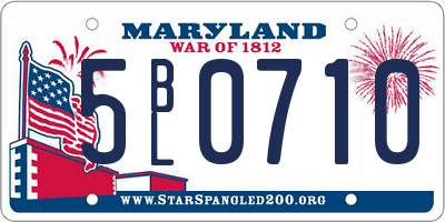MD license plate 5BL0710