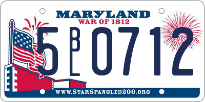 MD license plate 5BL0712