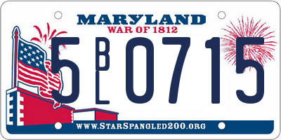 MD license plate 5BL0715