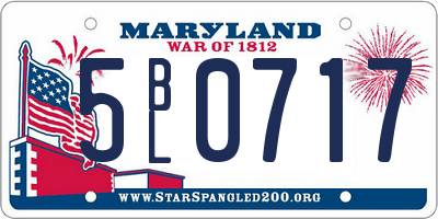MD license plate 5BL0717