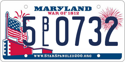 MD license plate 5BL0732