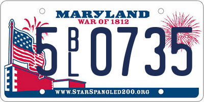 MD license plate 5BL0735