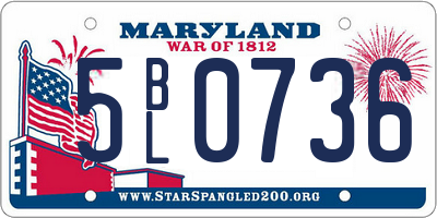 MD license plate 5BL0736