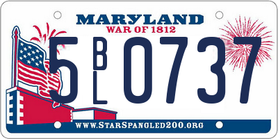 MD license plate 5BL0737