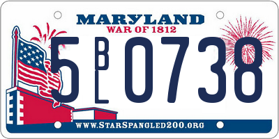 MD license plate 5BL0738