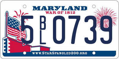 MD license plate 5BL0739
