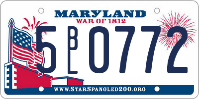 MD license plate 5BL0772