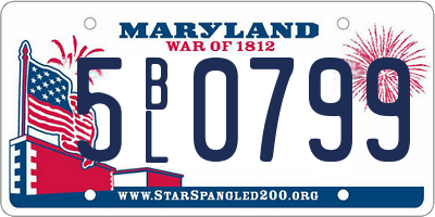 MD license plate 5BL0799