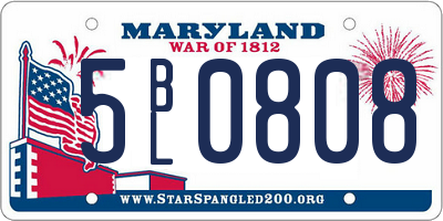 MD license plate 5BL0808