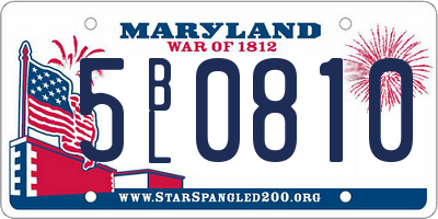 MD license plate 5BL0810