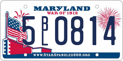 MD license plate 5BL0814