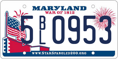 MD license plate 5BL0953