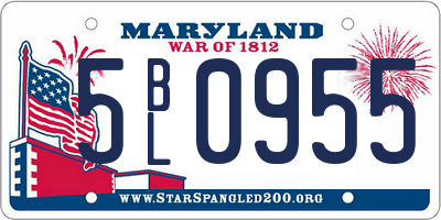 MD license plate 5BL0955