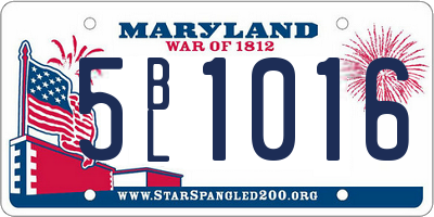 MD license plate 5BL1016