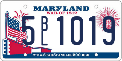 MD license plate 5BL1019