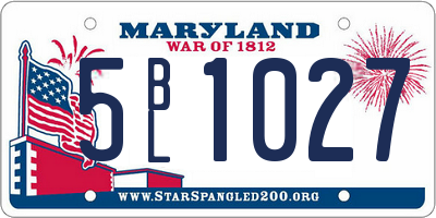 MD license plate 5BL1027