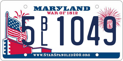 MD license plate 5BL1049